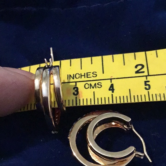 NEW Victoria Wieck 14k Rose Gold /925 Triple Hoop CZ Brilliant Hoop Earrings - Picture 4 of 16